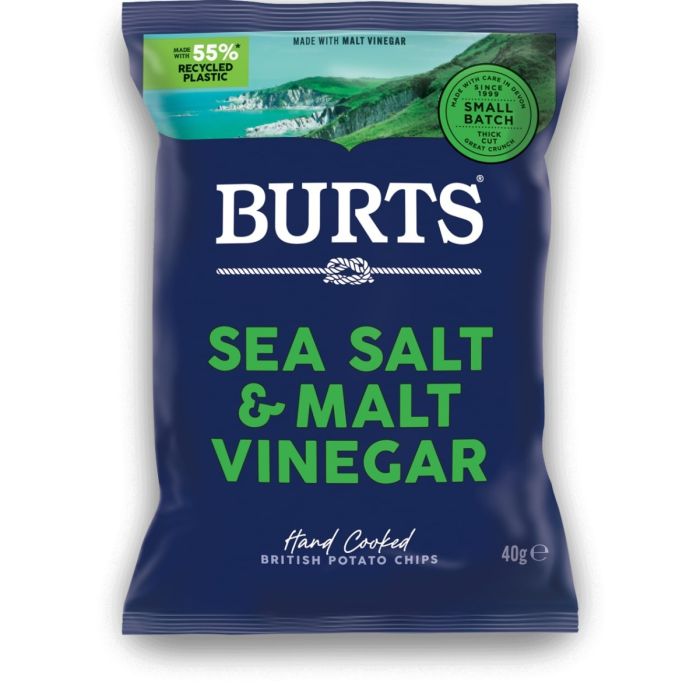 BURTS SEA SALT & MALT VINEGAR 20 X 40G