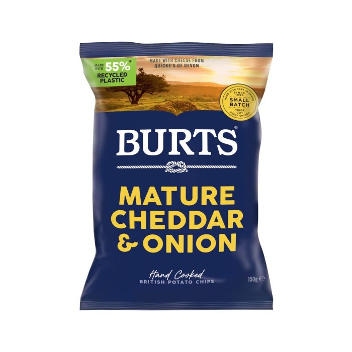 BURTS VINTAGE CHEDDAR & ONION 10 X 150G