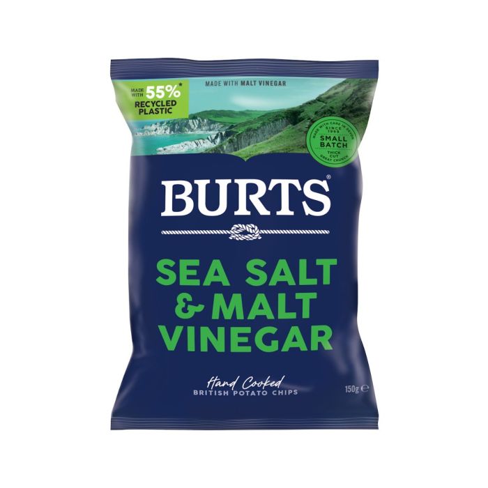 BURTS SEA SALT & MALT VINEGAR 10 X 150G