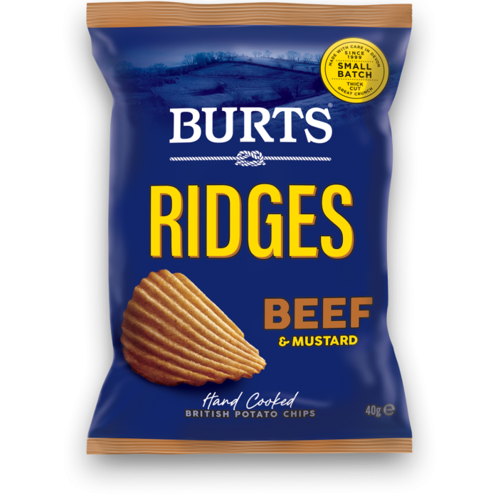 BURTS RIDGES BEEF & MUSTARD 20 X 40G